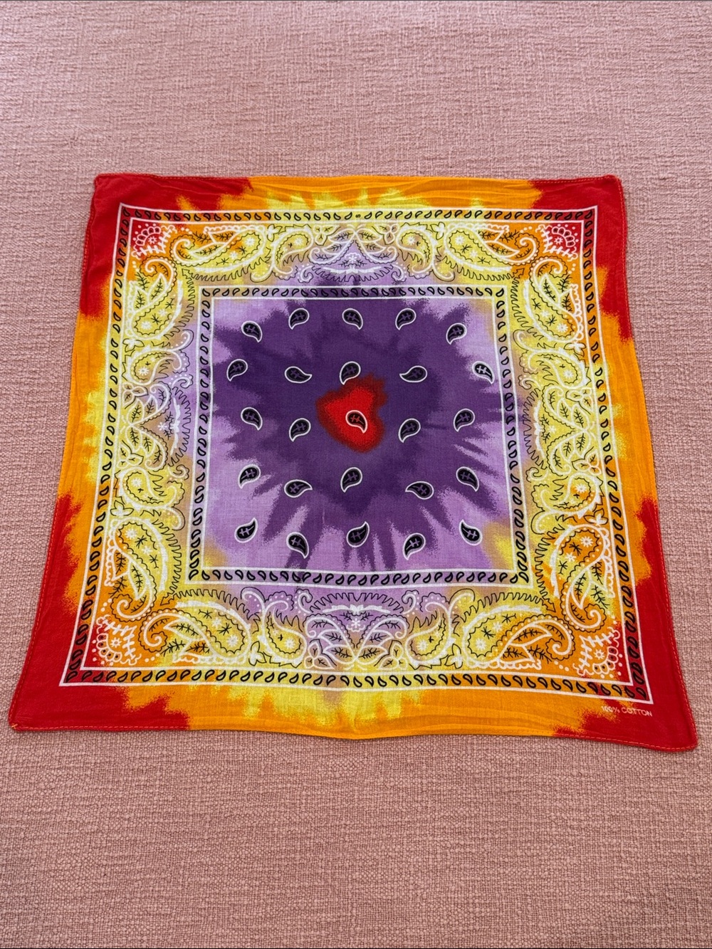 Handkerchief / head bandana - Tie dye Patterned - square 19.5” - 20”
